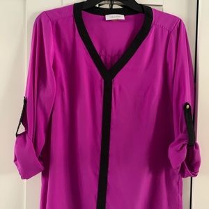 Calvin Klein blouse convertible sleeves